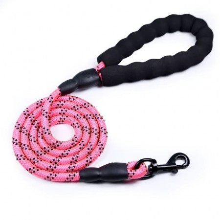 Hundekobbel med Reflekstråder og Polstret Håndtak, Rosa