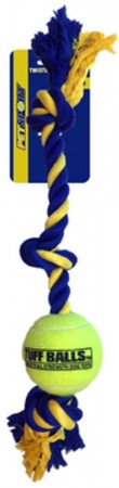 PetSport Twisted Chews 3-Knot Rope with Tuff Ball, 60 cm