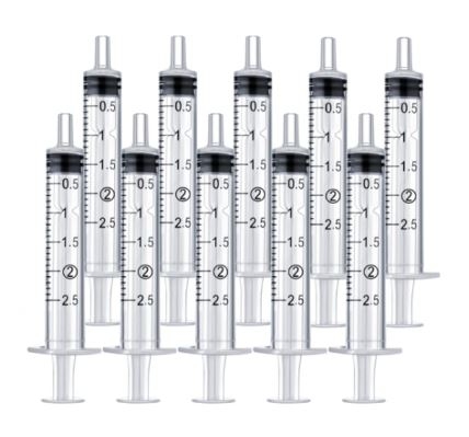 Luer Slip Tip O-Ring Syringe, 2,5 ml, 1 stk.